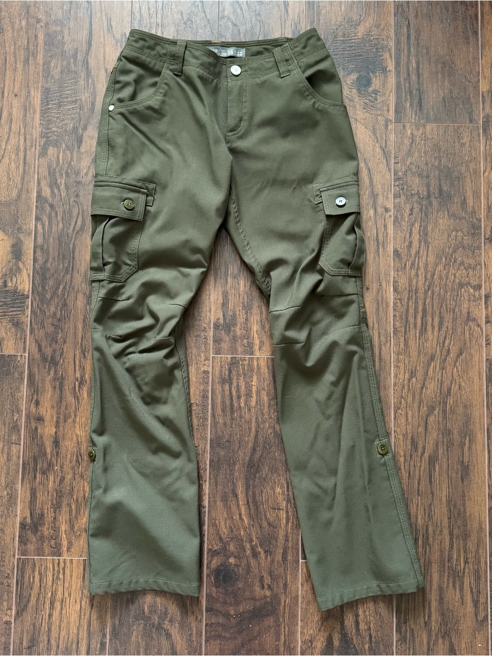 Icebreaker Size 26 Wool Blend Green Roll Up Cargo Pants